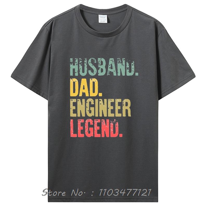 Mens Funny Vintage Shirt Husband Dad Engineer Legend Retro T-Shirt Top T-Shirts Comfortable Men Tees Clothing Oversized Tshirt