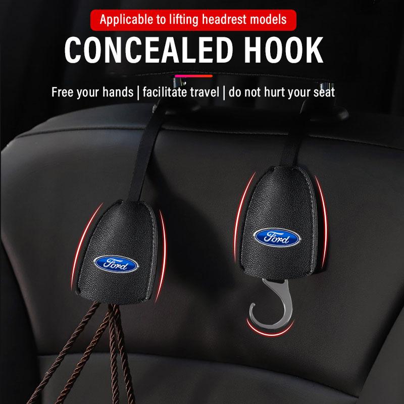 1/2ks Kožené háčky na opěradlo sedadla do auta Přenosný závěsný stojan na tašky Pro Ford Focus Mondeo Kuga Fiesta MK7 Escort Explorer Edge 2 4 MK2 MK4