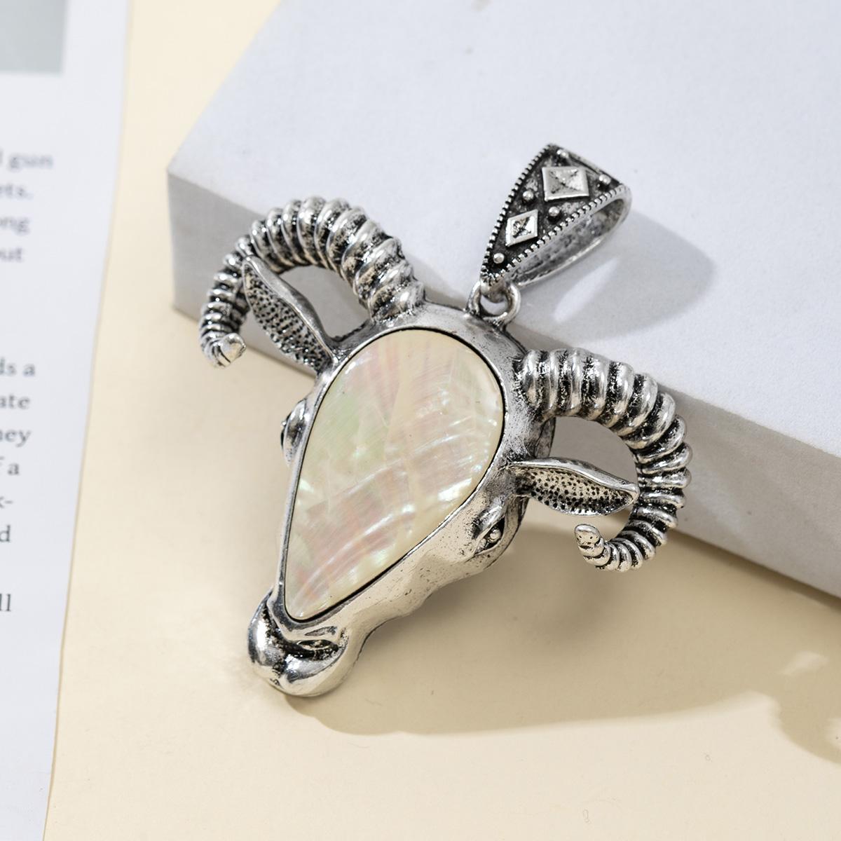 

Подарок на День матери, натуральный перламутровый кулон в форме головы овцы для элегантных женщин, ожерелье, браслет, ювелирные изделия, аксессуар 59x48 мм 59x48mm