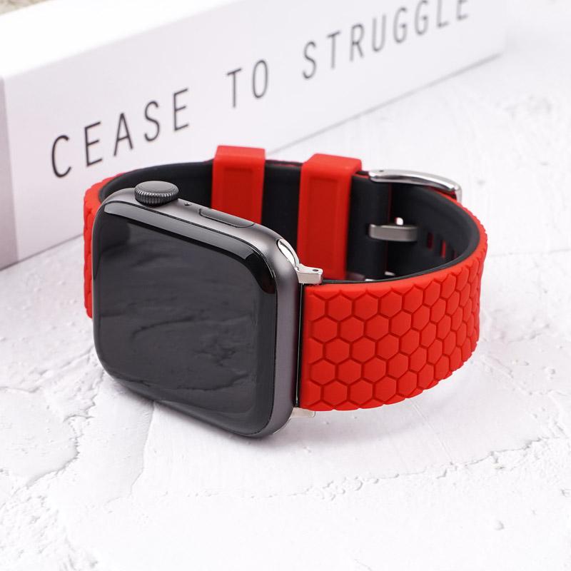 Honeycomb Texture Silicone Strap For Apple Watch Band 45mm 44mm 41mm 40mm 42mm Bracelet For iWatch Series 7 6 SE 5 4 3 Watchband