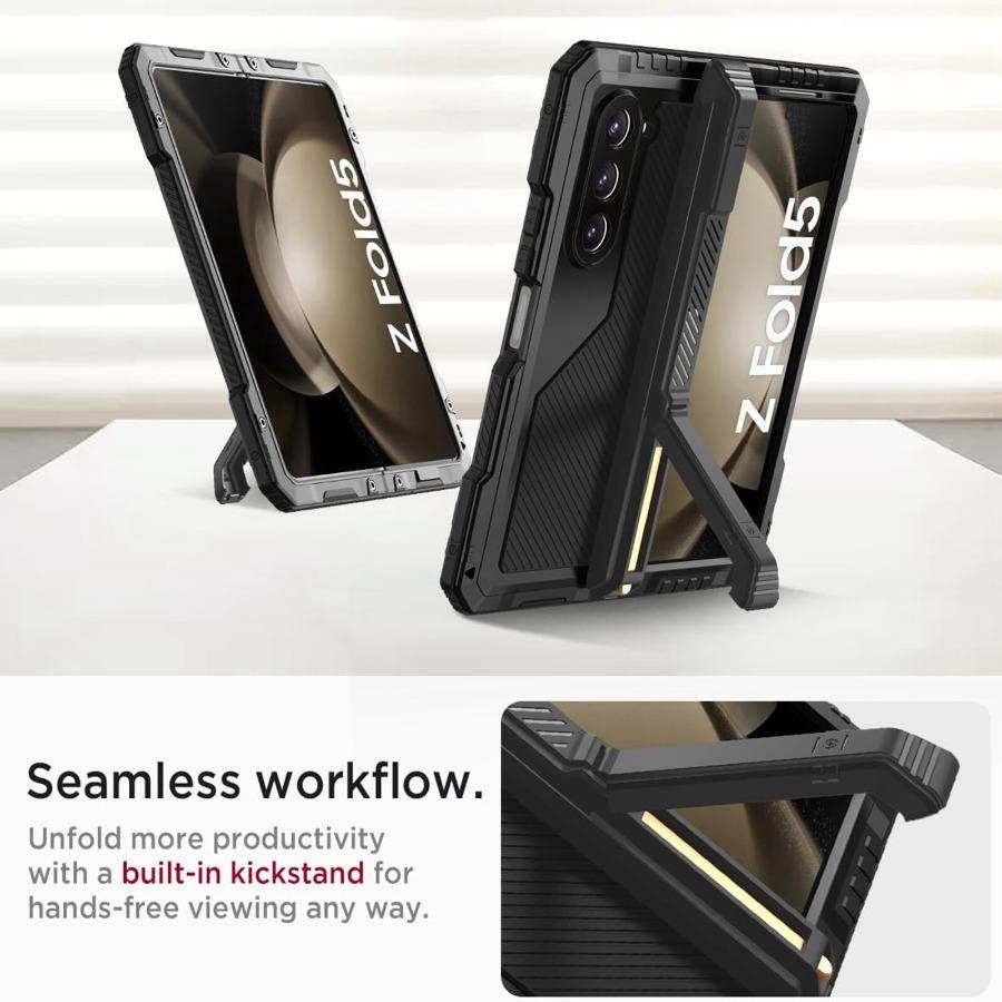 Hartschalenhülle für Samsung Galaxy Z Fold 7 6 5 4 7 Robuste, stabile Aluminium-Schutzhülle Stoßfeste Hüllen mit PET-Schutzfolie