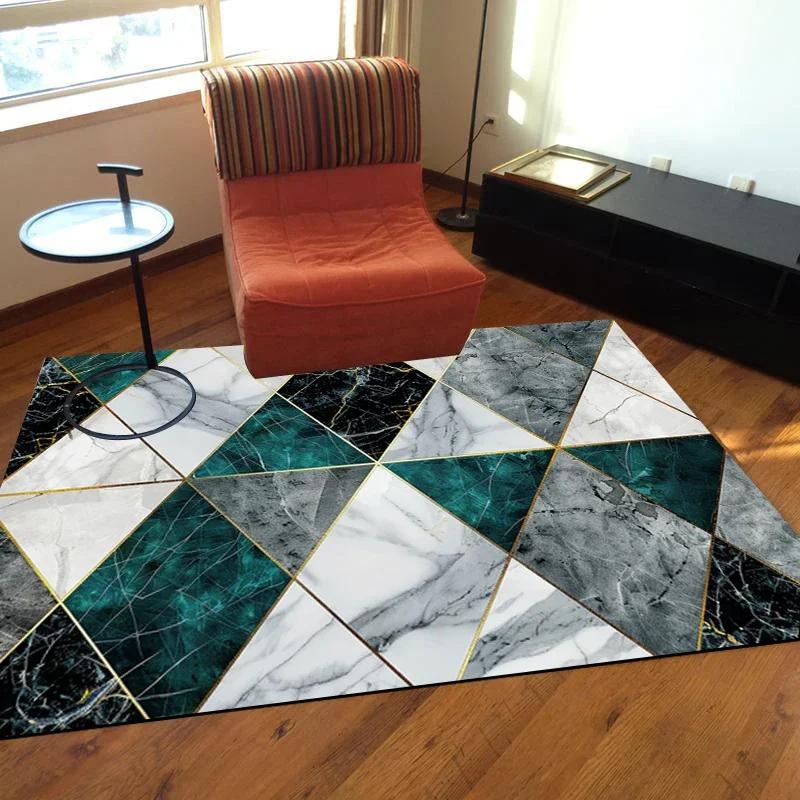 Light Luxury Geometry Carpets Modern Living Room Large Area Rugs Home Sofa Chair Side Soft Mat Room Decor Doorway Hallway Carpet