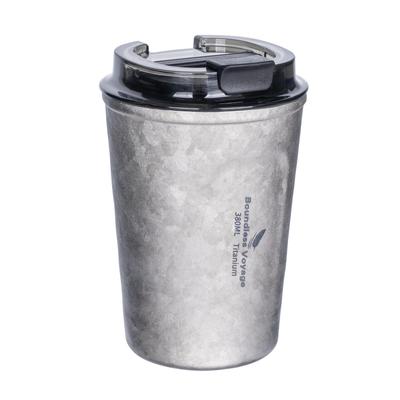 Boundless Voyage Titan Vakuum 380ml Stilvoll mit Auto Kaffee für Zuhause und Büro Outdoor Ti3235D Becher, Isoliert, Fassungsvermögen, Deckel, Auslaufsicher,