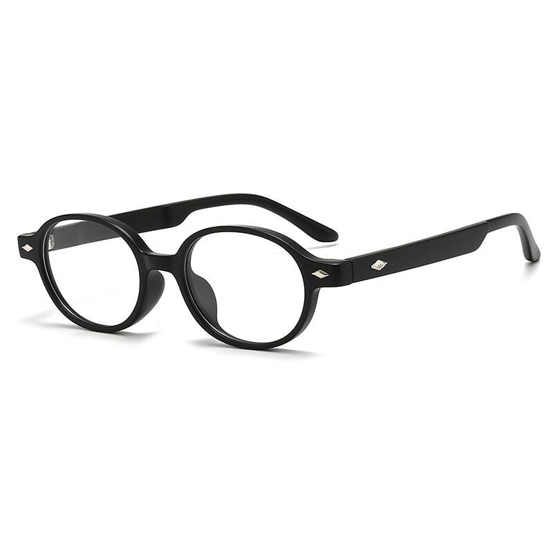 Light Frame Anti Blue Glasses Fashion Small Oval Reading Glasses Men Korean Popular Optical Eyeglasse Women'S Black Glasses