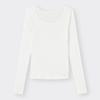 GU by Uniqlo Stretch Ribbed U Neck Tee  12 qUarter Sleeve   Warm 