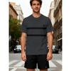 Plus Size Men's Casual Sports Suit Summer Stripes Printed T-Shirt And Shorts Set Breathable Outdoor Leisure Two Piece Outfit For Adult Men