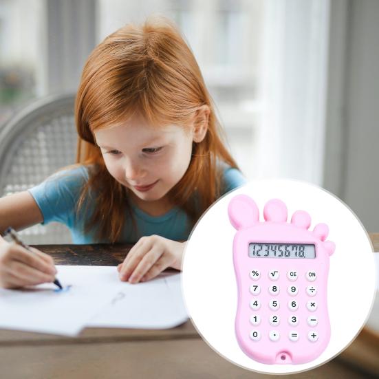 Calculator Design drăguț în formă de picior Ecran LCD cu 8 cifre Multifuncțional cu butoane confortabile din silicon Calculator