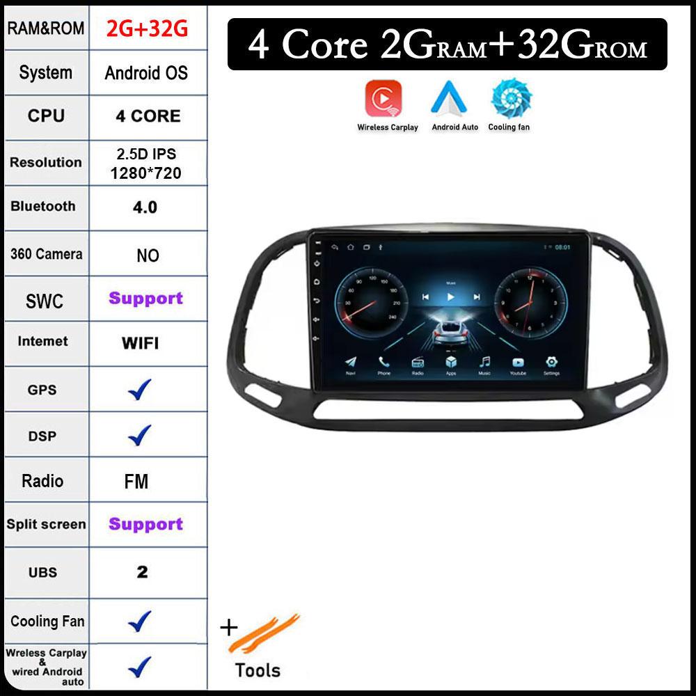 

9 для Fiat Doblo 2015 - 2020 DSP RDS автомобильное радио Android 14 GPS навигация авто стерео Wifi Bluetooth мультимедийный плеер