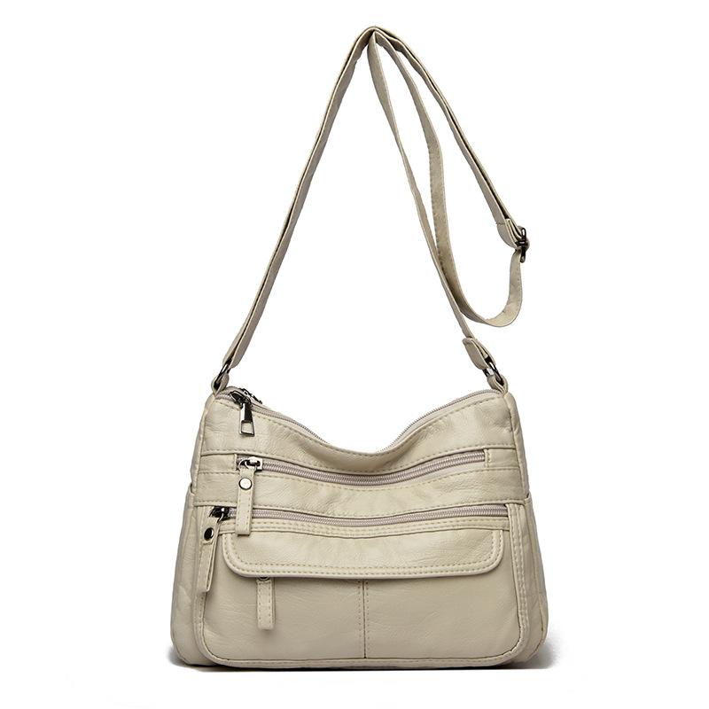 Washed Leather Women's Single-shoulder Bag Fashionable Single-shoulder Bag Women's Soft Leather Crossbody Bag