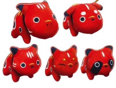 PeanutsClub Akabeko Friends Plush Toy (Resale) X 5 Types Set Full Complete Gachapon Capsule Toy