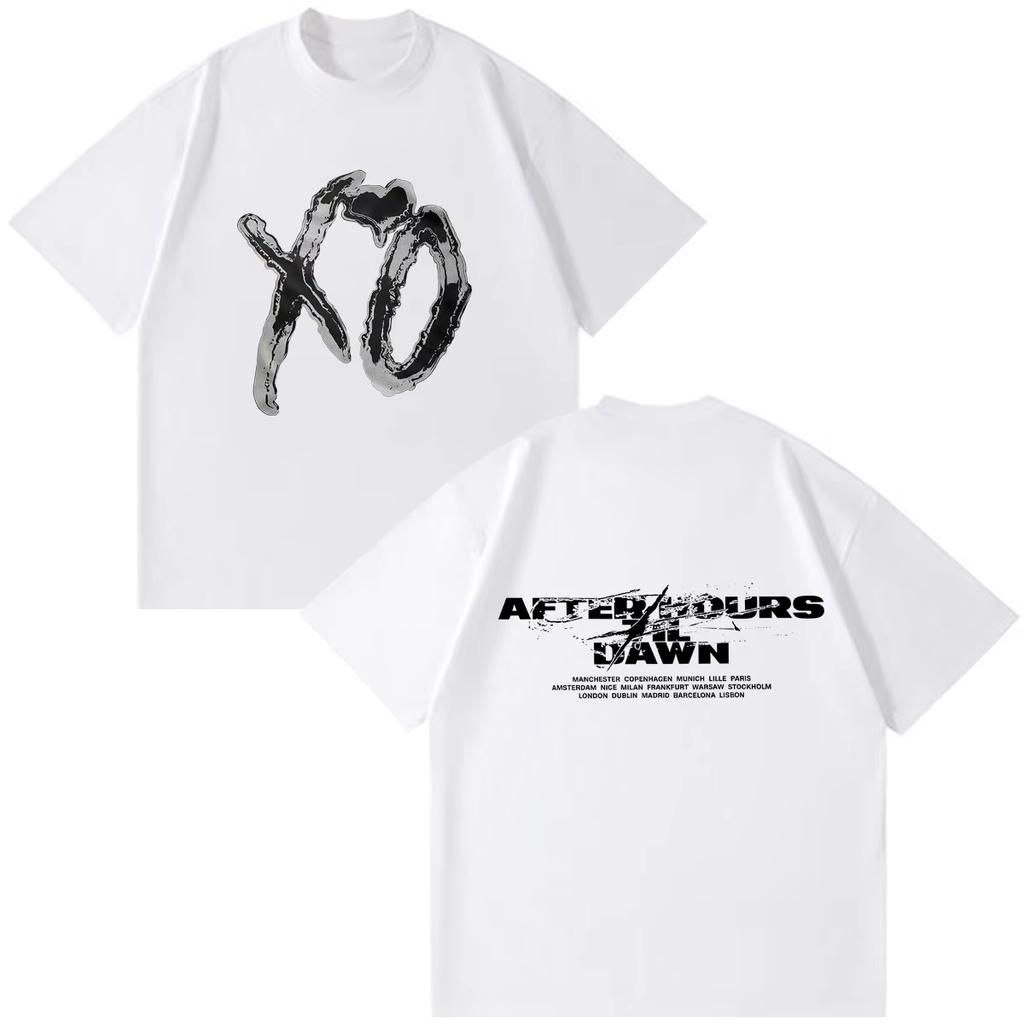The Weeknd After Hours Til Dawn World Tour Tshirt XO Logo Front Back Print Vintage Music Fan Merch Casual Oversized Tee