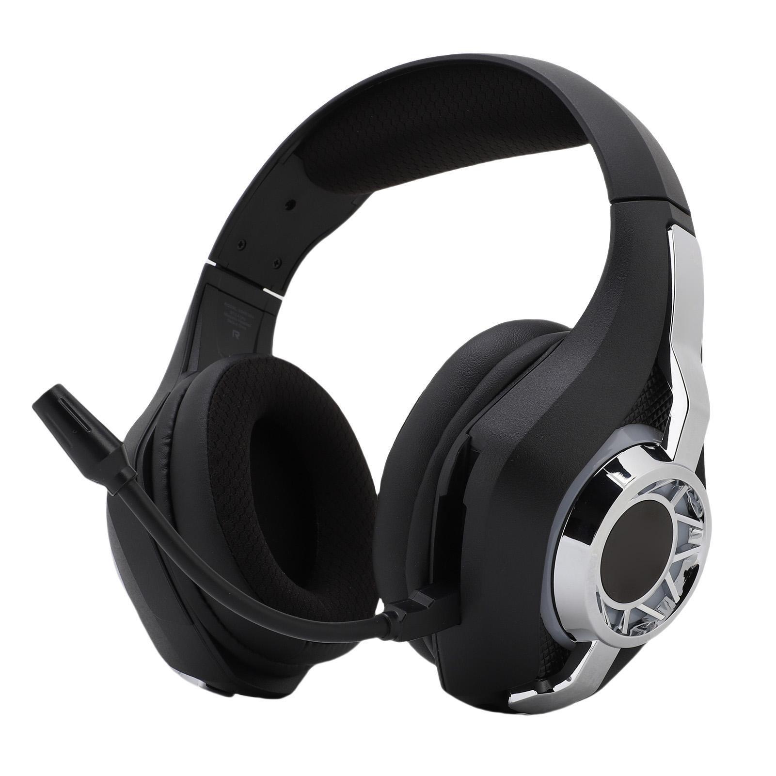 

Беспроводная игровая гарнитура с режимами 2,4 ГГц, BT и проводным, RGB-подсветкой, игровые наушники с микрофоном с шумоподавлением, 7.1 Surround чёрный