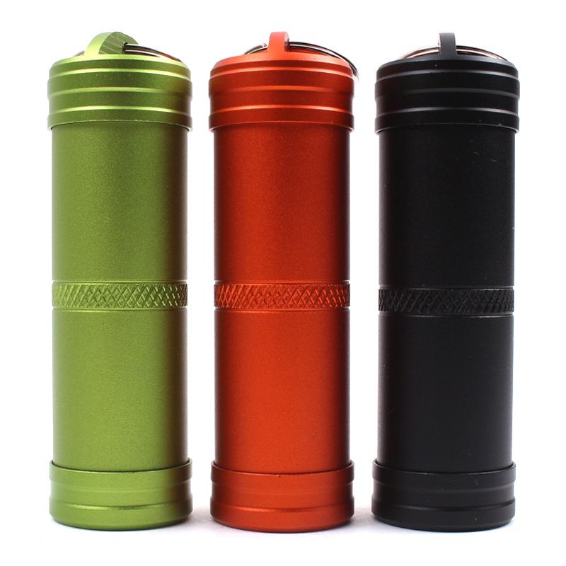 Compact Waterproof Aluminum Pill Bottle Keychain for Outdoor First Aid Tablets