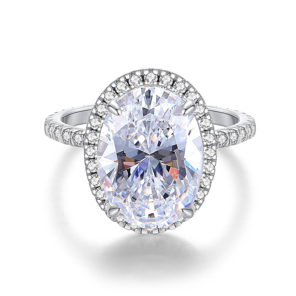 Pigeon Egg Diamond Ring: European & American Style, S925 Sterling Silver, High-Carbon Diamond, Fashion Banquet Ring for Women