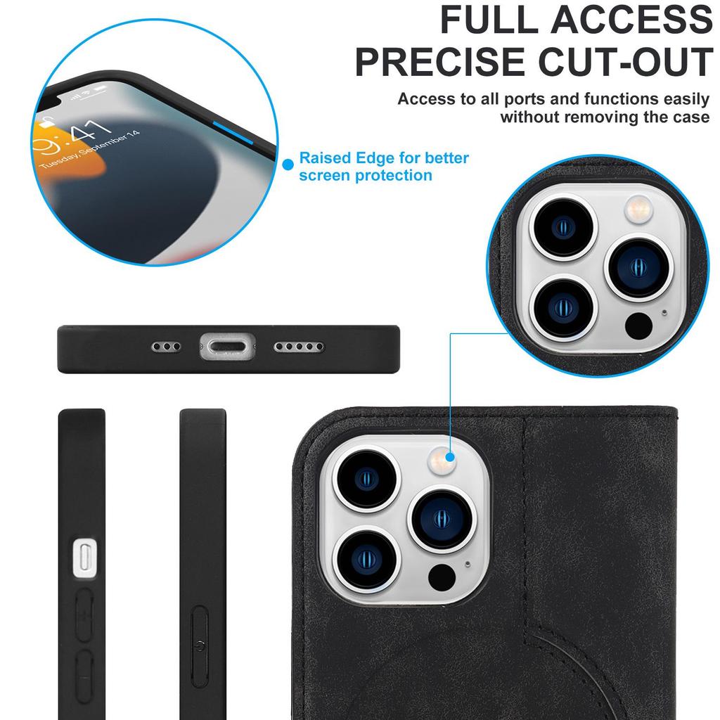 iPhone 16 Retro Multi-Card Leather Case with MagSafe Wireless Charging