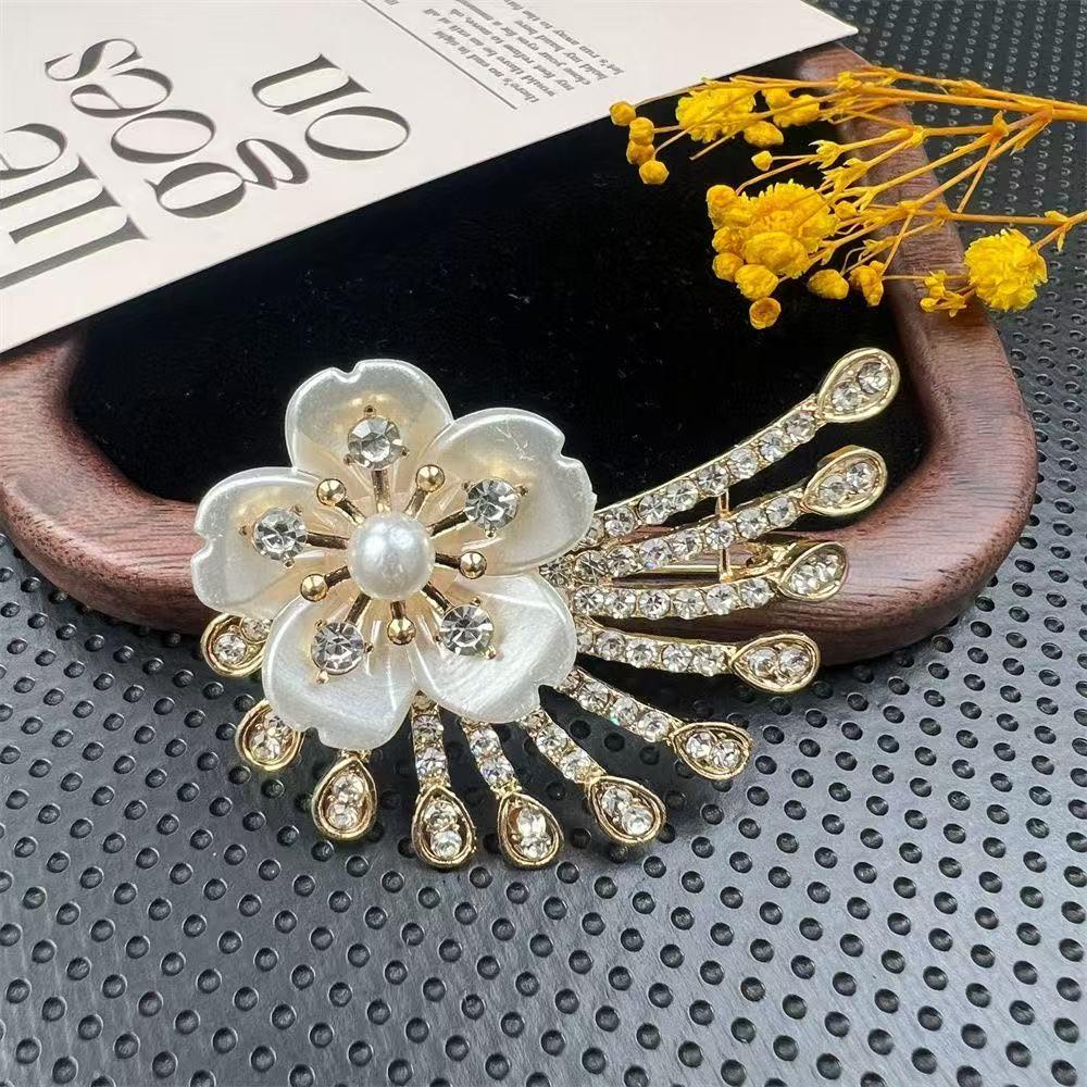 Elegant Rhinestone Plum Blossom Brooch - Versatile Ornament Accessory