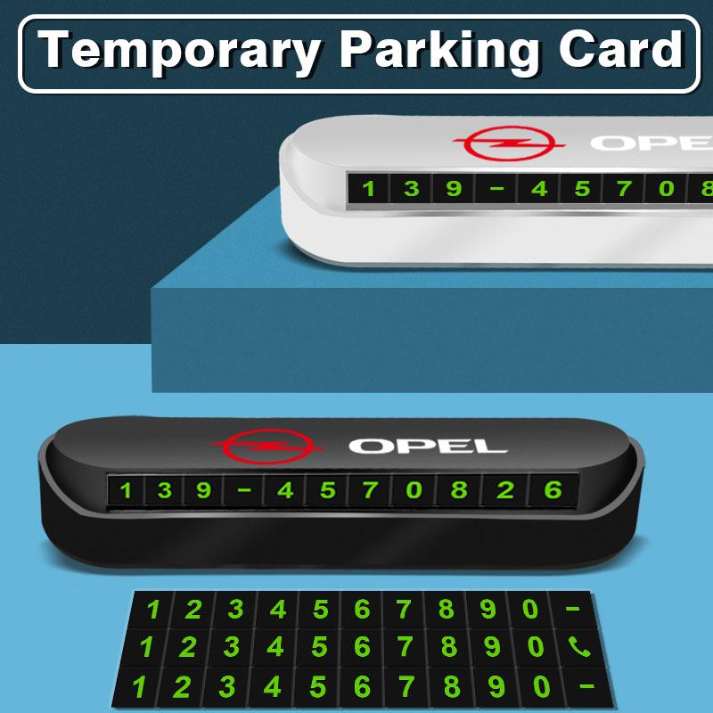 1Pcs Car Temporary Parking Card Plate Badge Car Styling For Opel Corsa Astra Insignia Vectra Zafira Meriva Mokka Grandland Vivaro