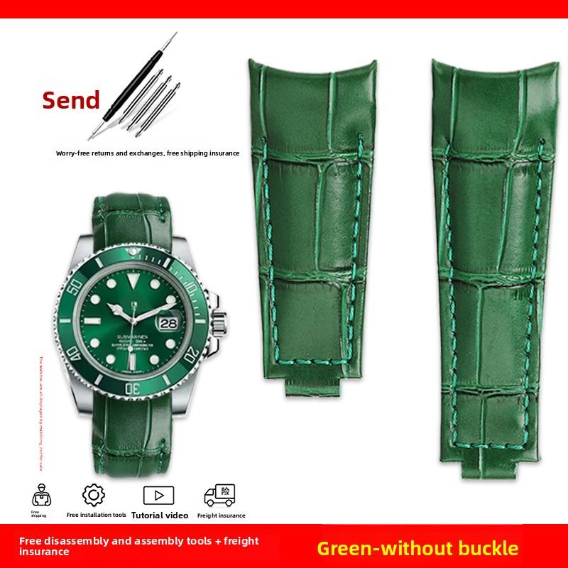 

Изогнутый ремешок для часов 20 мм Original Style Для Rolex Water Ghost Натуральная кожаный ремешок GMT Submariner Daytona мужской браслет 20mm width