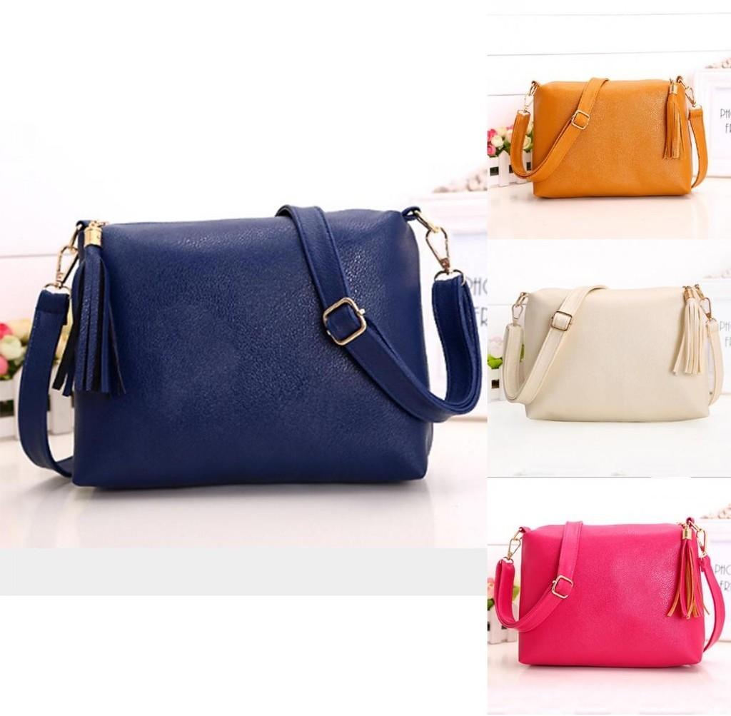 Colorful Pu Leather Women's Cross Body Bag With Tassels Small Size For Everyday Use