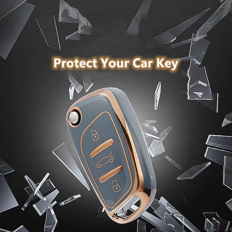 Nový TPU kryt Flip Key Case Shell pro Citroen C1 C2 C3 C4 C5 XSARA PICA Pro Peugeot 306 407 807 DS DS3 DS4 DS6 Příslušenství