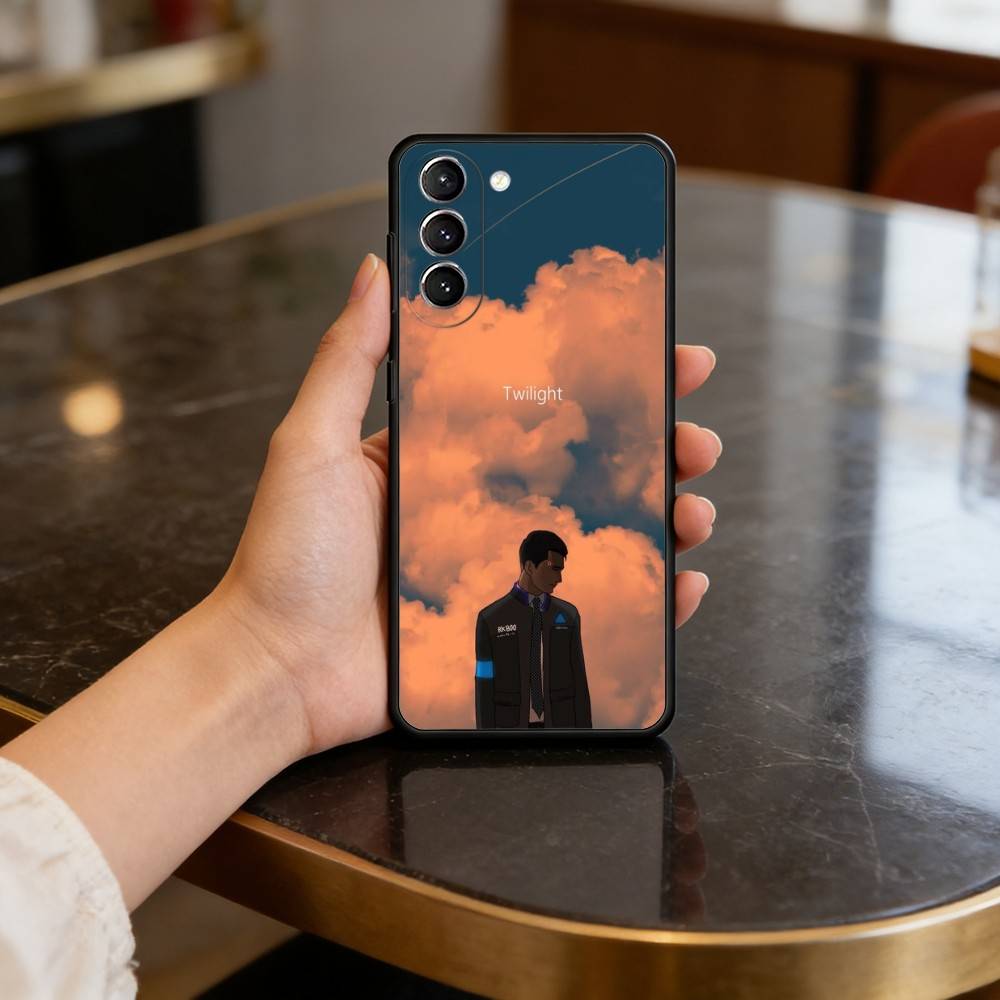 D-Detroit Become-Human Phone Case For Samsung S25,24,23,22,30,21,10,9,Ultra,Plus,Lite,FE,4,5 G Soft Black Case
