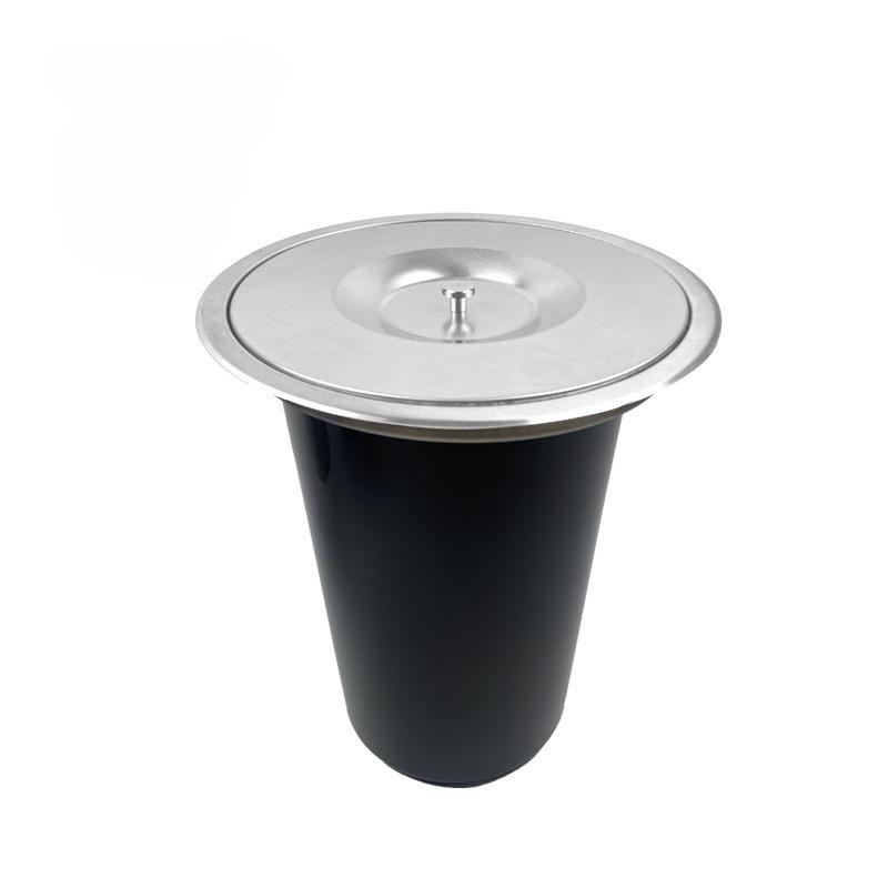 

Embedded Stainless Steel Waste Bins Kitchen Countertop Garbage Bin Toilet Round Trash Can Multifunctional Desktop Litter Cans 5L чорний
