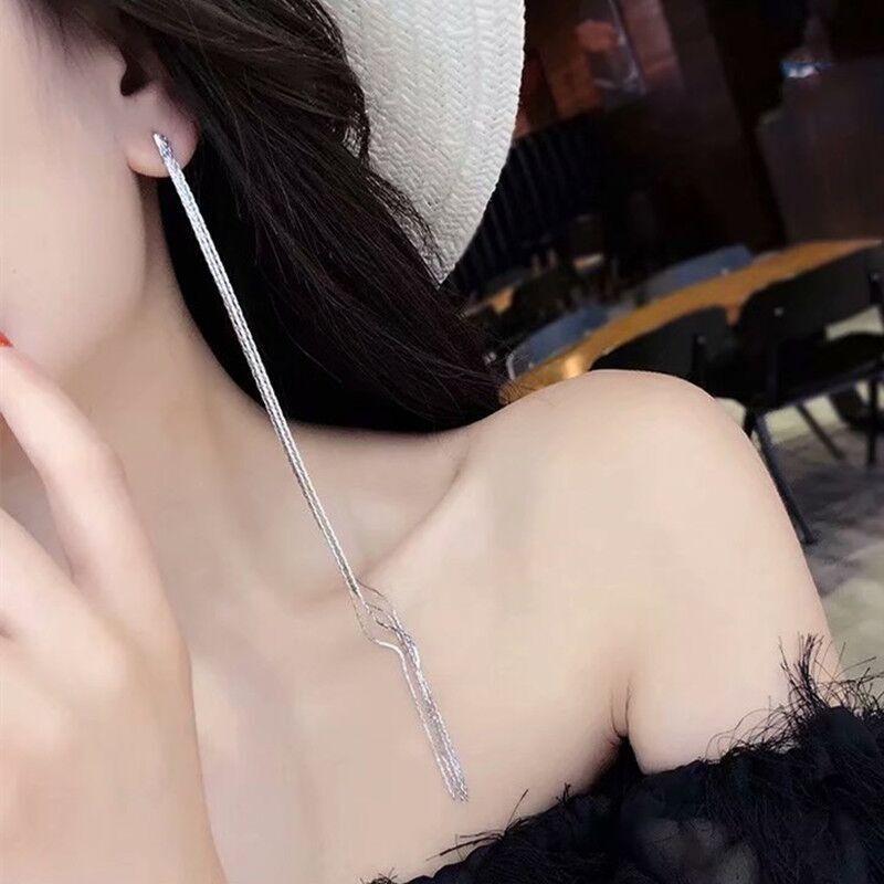 Gold Long Tassel Earrings Thin Thread Statement Women's Hanging Earrings Exaggerated Sexy Ear Accessories Fashion Jewelry