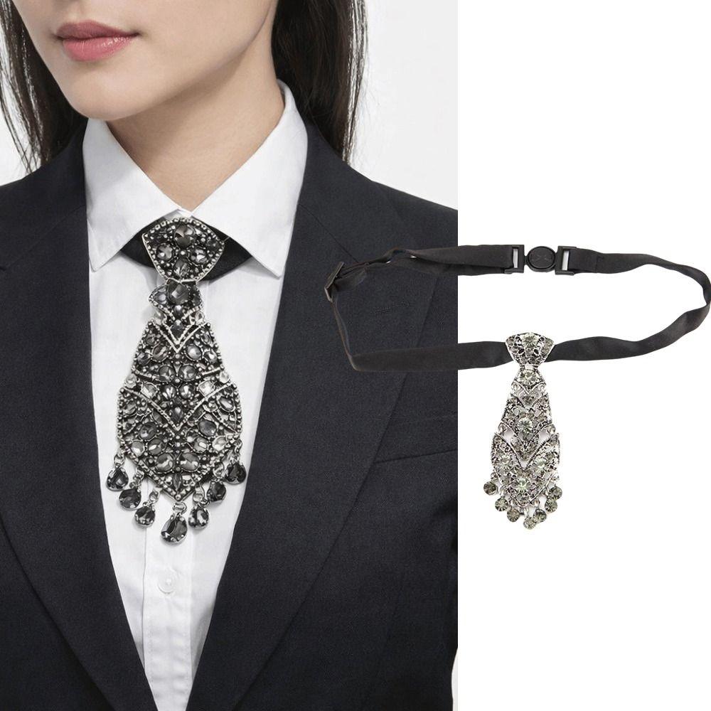 Cravatte Formali di Lusso per Affari con Nappa Cristallo Strass Accessori per Abbigliamento Formale