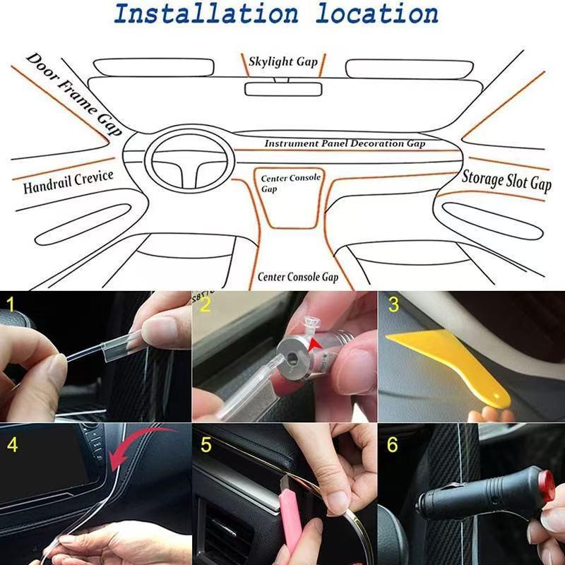 Car Interior LED Ambient Light with App Control – Seven-Color Cold Light for Mood and Decoration