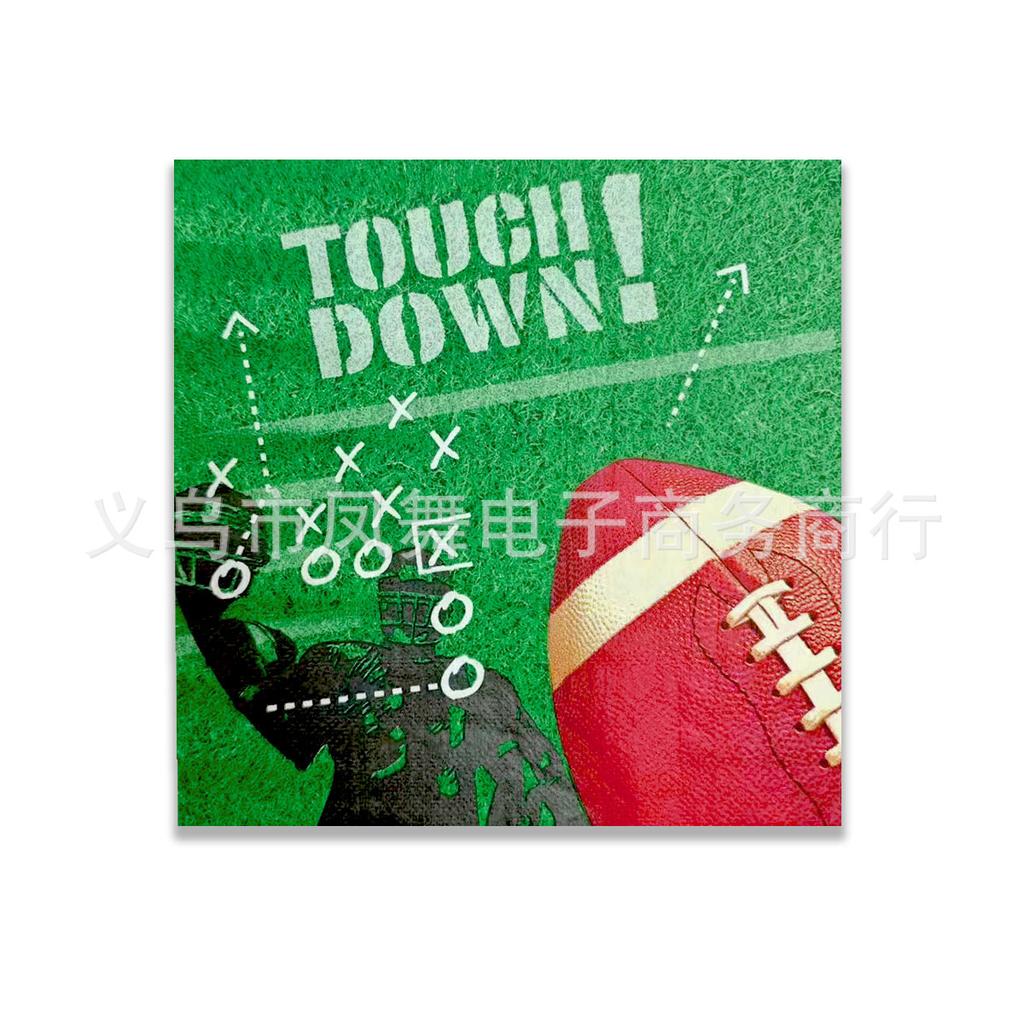 Rugby Geburtstagsparty Zubehör Einweggeschirr Pappteller Pappbecher Papierservietten Jungen Geburtstagsparty Dekorative Tischdecke