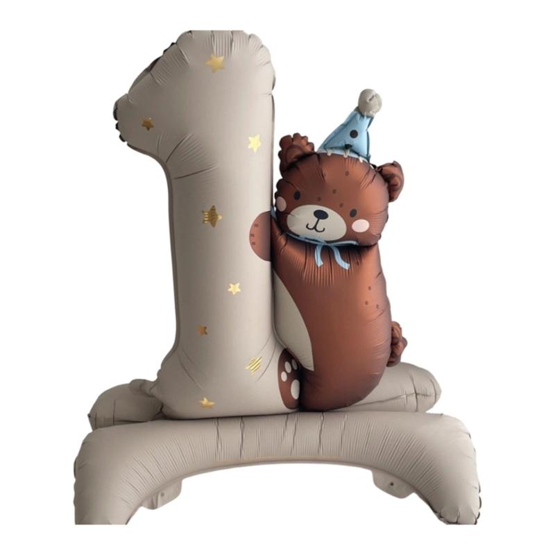 Balon foliowy Niedźwiedź Stojący 75x94cm Na Pierwsze Urodziny I Tematyczne Przyjęcie Rocznicowe