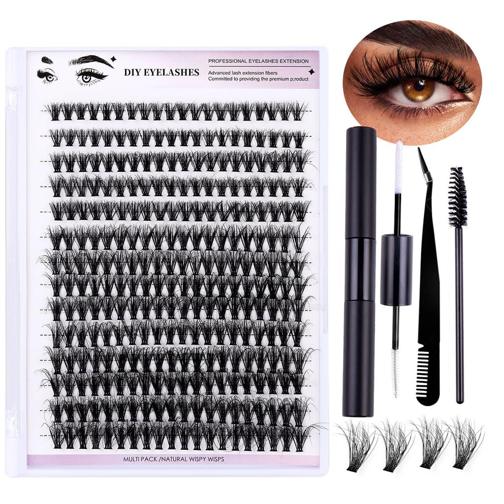 Diy Segmented Fried Hair Single Cluster False Eyelashes 14 Rows Large Capacity Daily Makeup