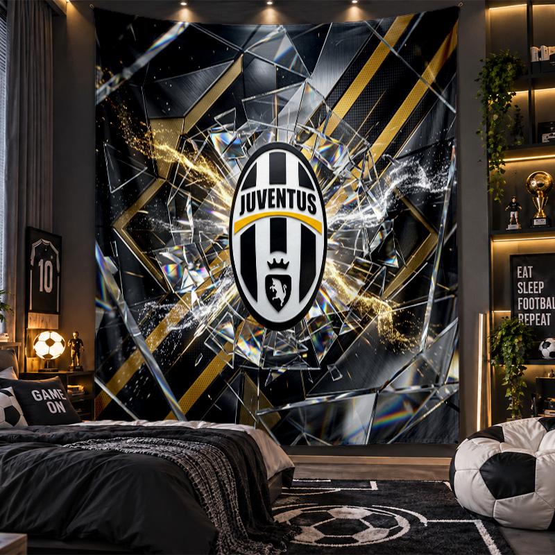 Arazzo da Appendere a Parete Tessuto Stampato Juventus FC per Soggiorno Camera da Letto Decorazione per la Casa