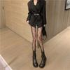 Hollow Lace Mesh Stockings with Bottom Pantyhose Lolita Retro Floral Vine White Black Stockings for Women