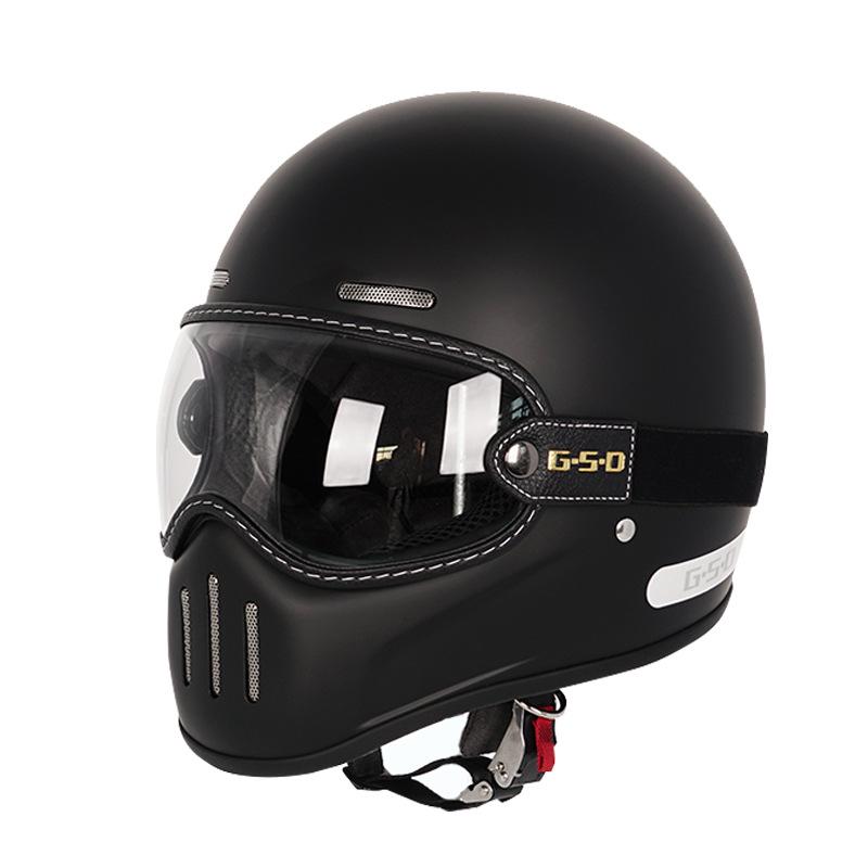 Fiberglass Retro Full Face Motorcycle Helmet for All Seasons - Unisex Winter Safety 3C Certified