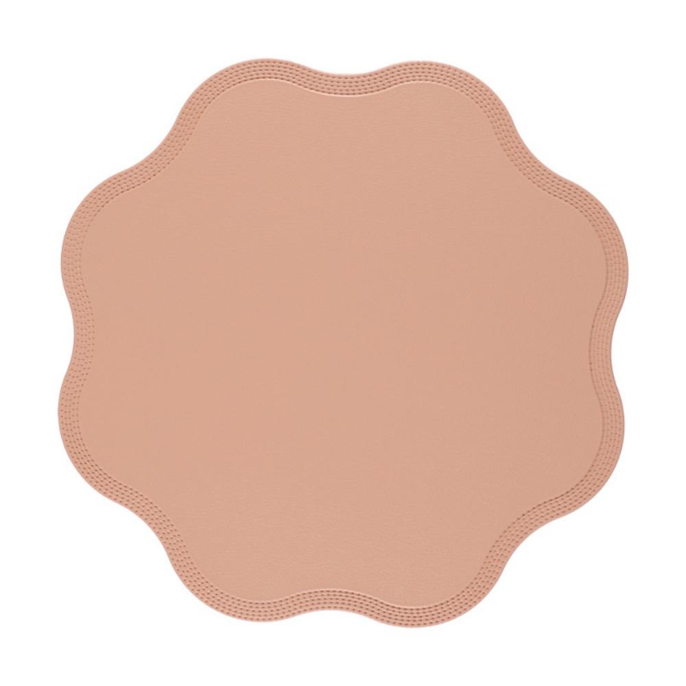 Flower Shaped Tableware Mat Solid Color Non-Slip Placemats Kitchen Tableware