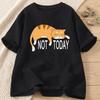 Not Today Funny Cats Graphic Tshirts for Women Summer Cute Casual Fashion Loose Harajuku Tops Crew Neck Short Sleeve Tshirts