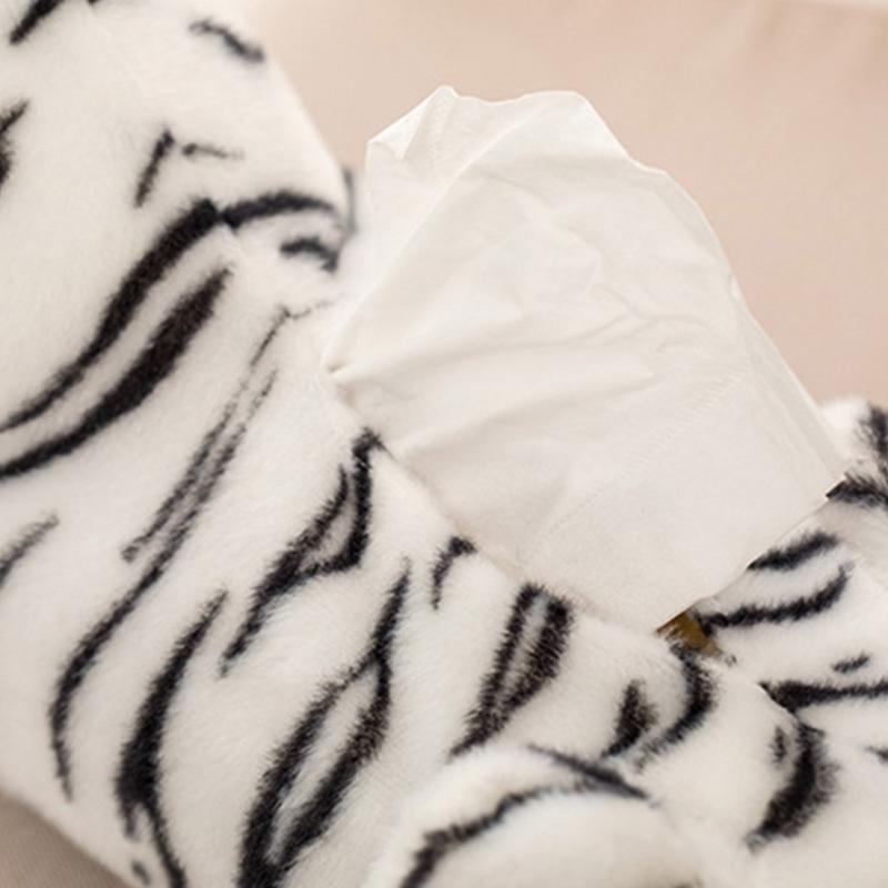 Realistic Tigering Tissue Box Cover PP Cotton Materials Storage Holder for Bathroom Home Car Office Decoration