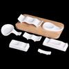 Pure White Ceramic Chopstick and Spoon Rests - 10 Pack
