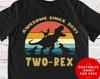 Kids 2nd Birthday Shirt, Two-Rex Dinosaur Birthday Party, Second Birthday Tee, T-Rex Birthday Boys and Girls, Baby Dinosaur Onesie Bodysuit