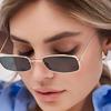 Non-polarized Candy Color Metal Cat Eye Sunglasses Female Summer Street Eyewear for Women Style