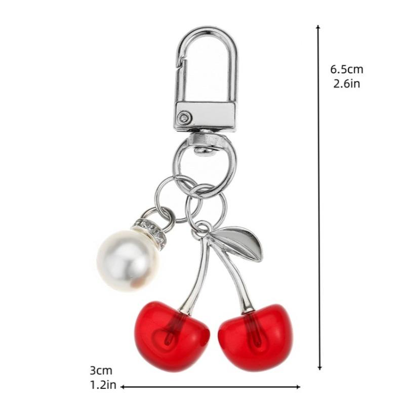 Kawaii Cherry Keychain Cute Acrylic Bag Charm & Car Decor, Adorable Gift for Women Girls Birthday Valentine Gifts Accessories