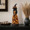 Indoor Fall Decorations Autumn Witch Figurine Statue, Resin Halloween Tabletop Decor, Seasonal Room Accessories Shelf Ornament for Mantel Fireplace