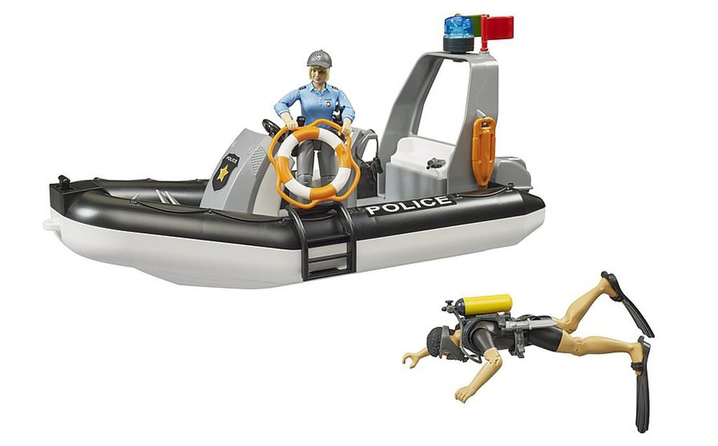 Bruder Ram Power Wagon Police Car & Police Boat (with 2 Figures) BR02507