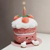 Kawaii Smile Cake Plush Toys Soft Stuffed Dessert Dolls with Candle Cherry Birthday Xmas Gift For Kids Cuddly Home Party Decor