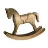 Yousheng Wooden Rocking Horse Figurine Vintage Wood Carving Pony Statue Sculpture Home Office Desktop Decoration Ornament