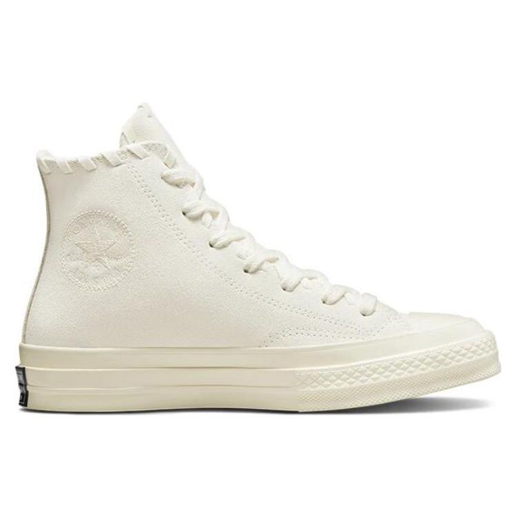 Converse Chuck 70 High Embroidered Floral - Egret Women Sneakers Cream Natural-Ivory A04298C