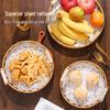 Gewebter Rattan Snack- und Obstteller - Gebäck-, Kuchen-, Brot- und Trockenfrüchtekorb für Wohnzimmer