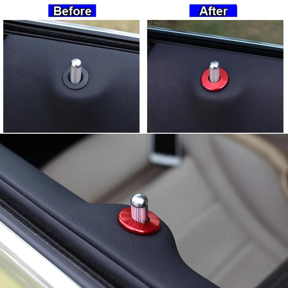 2PCS Chrome Accessories Door Lock Ring Trim For Mercedes Benz C Class W205 C180 C200 C260 2015 2016 Car Styling