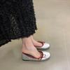 Fashion Single Shoes 2025 Korean Edition Bow Round Toe Shallow Mouth Soft Sole Flats